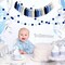 2pcs Boho Tassel Garland,Pom Pom Tassel,6.5 Feet Long 20 Balls Felt Ball Garland(Blue)